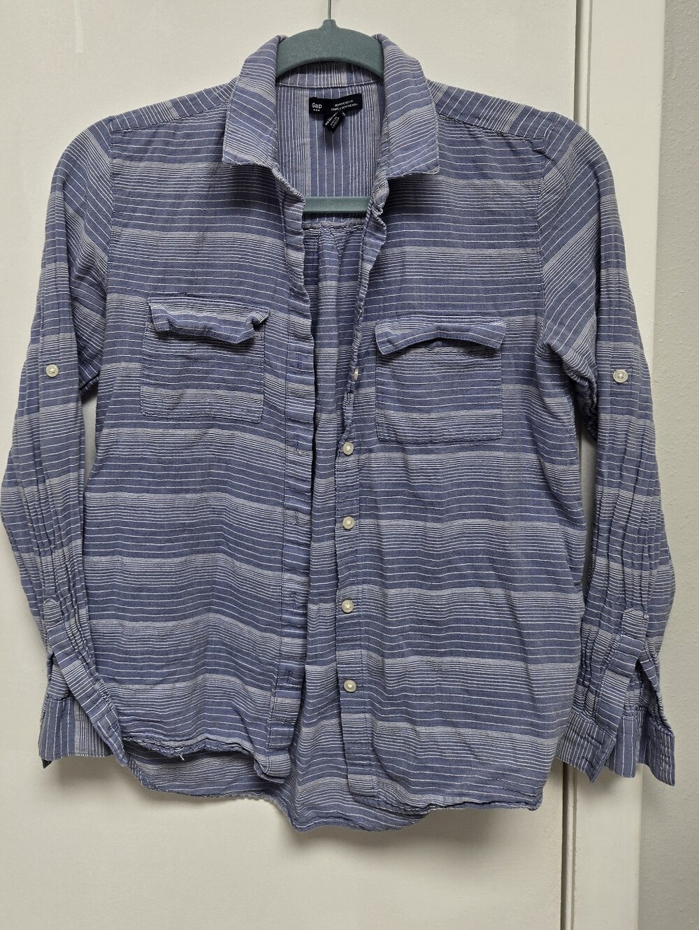 GAP Blue & White Striped Button-Down Shirt